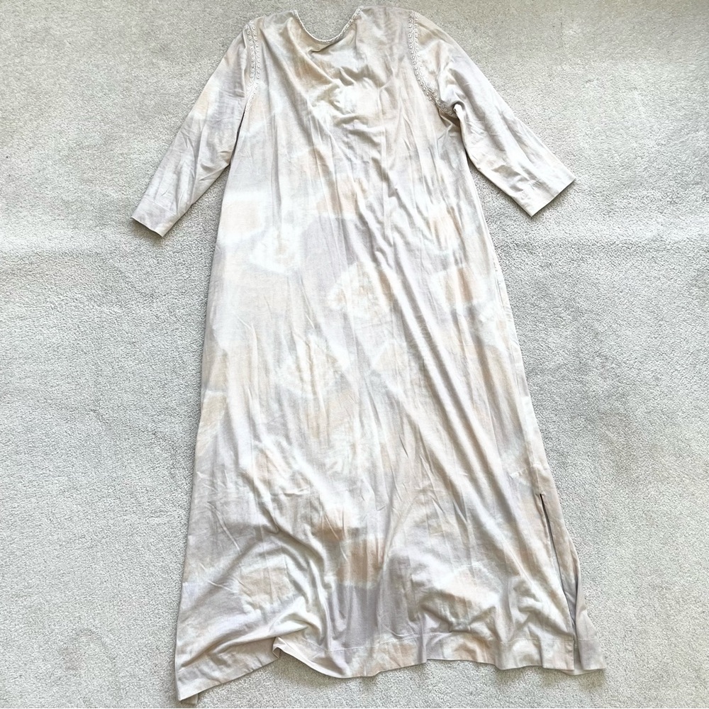 SOFT SURROUNDINGS MAXI TIE DYE COTTON DRESS WITH TASSELS SIZE LARGE BOHO - Picture 2 of 10